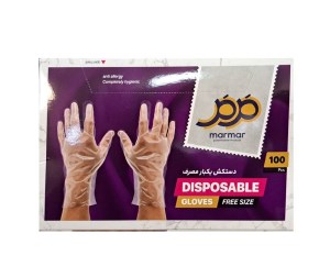 دستکش یکبار مصرف جعبه ای مرمر 100 عددی