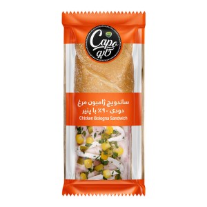 ساندویچ چاباتای ژامبون مرغ 90% کاپو