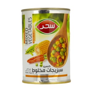 کنسرو مخلوط سبزیجات قوطی سحر 410 گرم