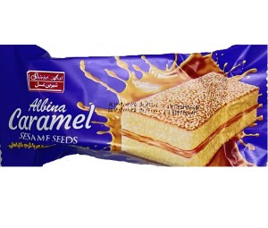 کیک لایه ای کارامل کنجدی آلبینا شیرین عسل 40 گرم
