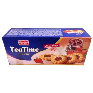 بیسکوییت با مغز مربای توت فرنگی تی تایم شیرین عسل 150 گرم