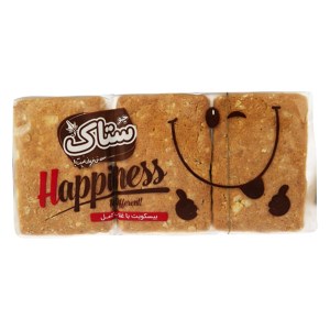 بیسکوییت سبوس درا چند غله مربعی هپی نس ستاک 250 گرم